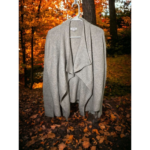 Calvin Klein Sweaters - Calvin Klein Womens Gray Alpaca Wool Blend Open Front Cardigan Sweater Small
